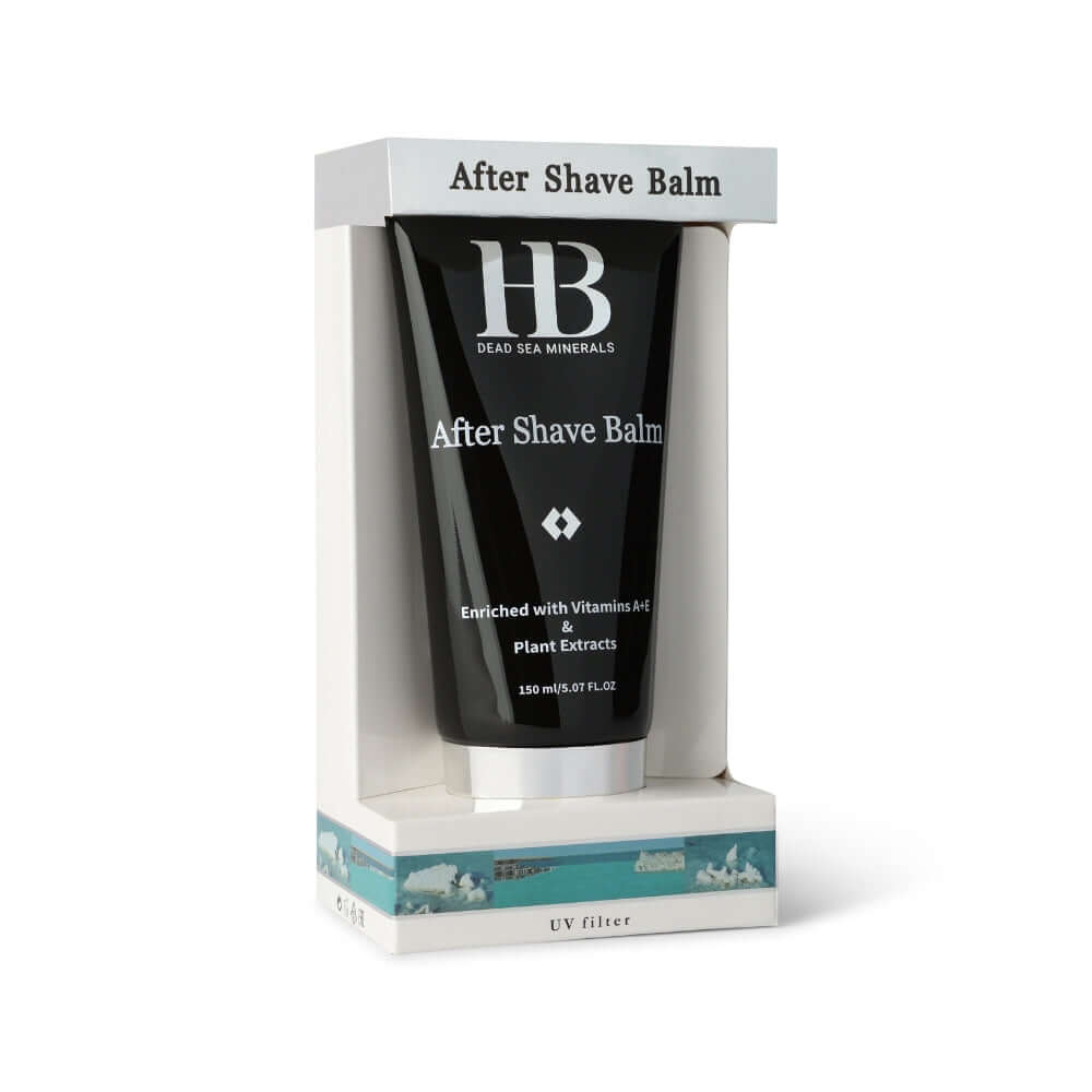 After Shave Balm tube with packaging on a white background