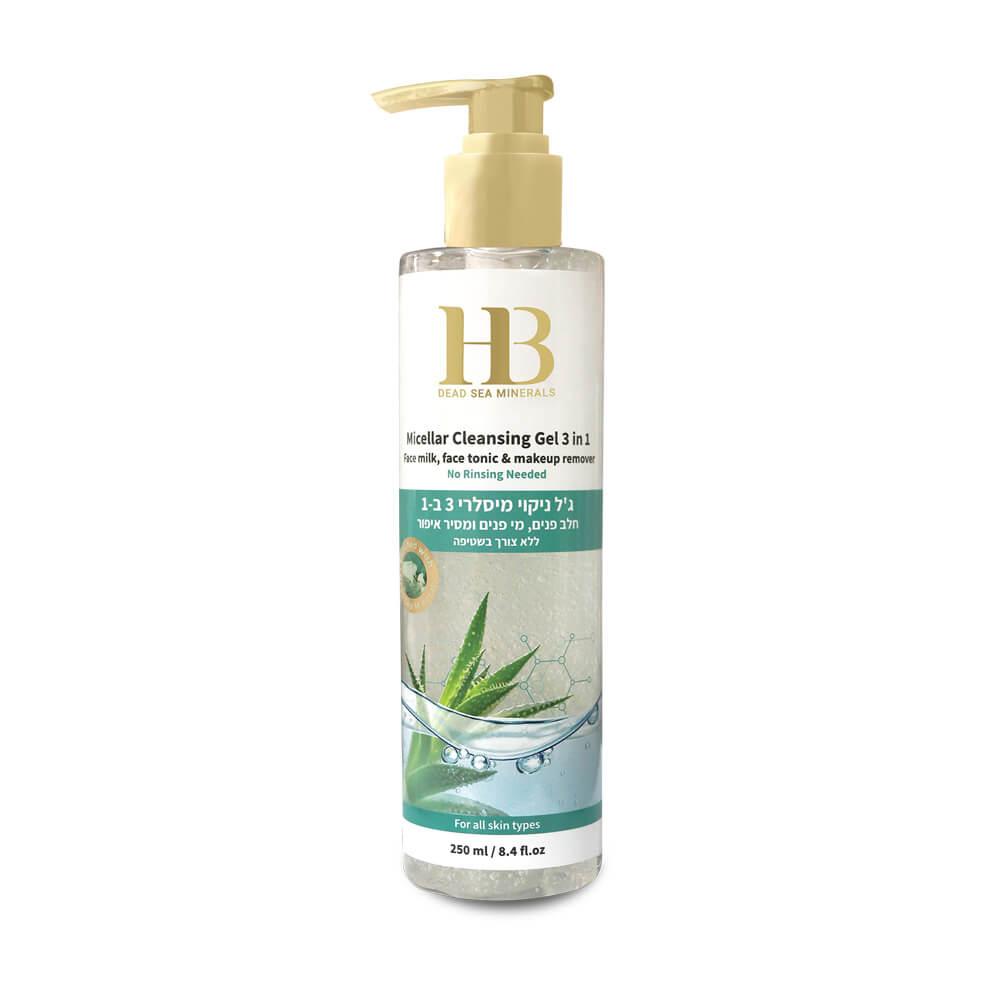 Micellar Cleansing Gel 3 in 1 Face Eyes Lips - No rinsing needed - HB Health & Beauty Intl.