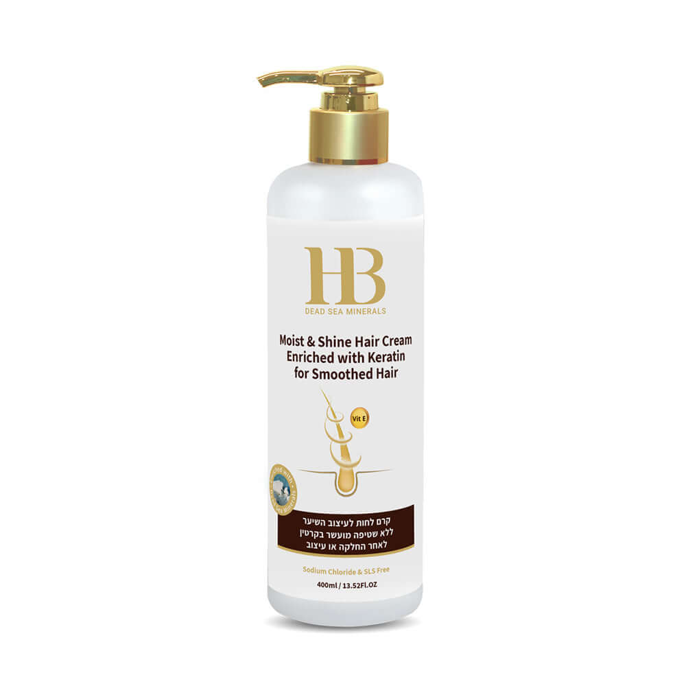 Moist & Shine Silicone Hair Cream No-Rinse Enriched with Keratin - HB Health & Beauty Intl.