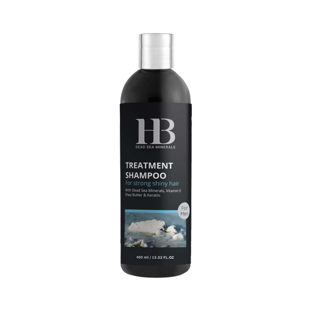 HB Treatment Shampoo bottle on a white background