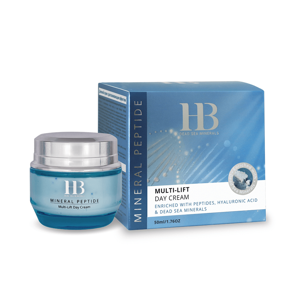 HB Mineral Peptide day cream jar and packaging on a white background